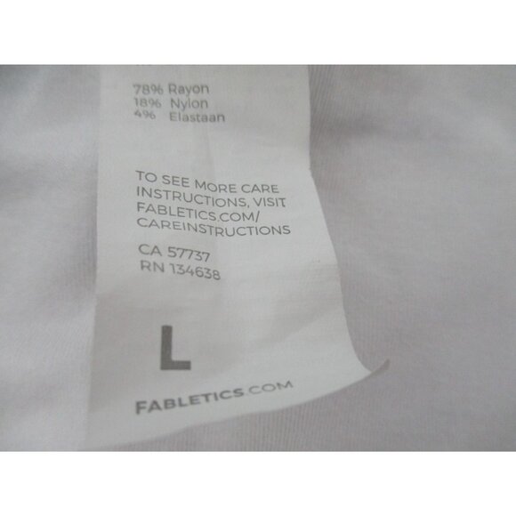 Fabletics White Tank Top Ruched Back Sleeveless Athletic Workout Womens Large - Picture 9 of 16